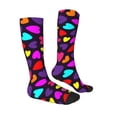 thumbnail image 3 of Vsdgher Colorful Hearts Print Thigh High Socks Extra Long Stretchy Sock Women Over Knee High Opaque Stocking Daily Wear, 3 of 5