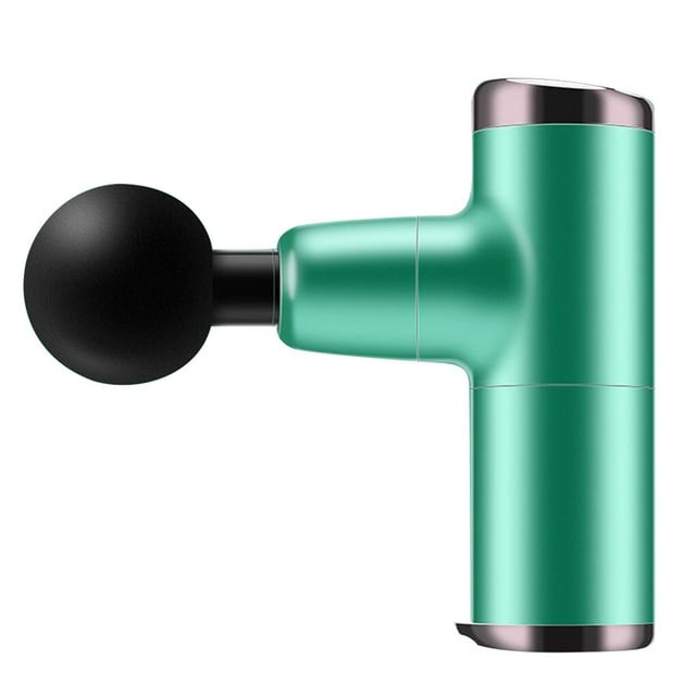 Mini Massage Device Handheld Rechargeable Electric Muscle Body 4 Heads Relaxation Adjustable 4 Heads Deep Tissue Massager Home Green