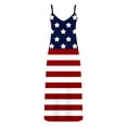 thumbnail image 5 of Edvintorg 4Th Of July Maxi Dress For Women Clearance Women's Summer Style Independence Day Printed Holiday Strap V-Neck Dress Festival Clothing, 5 of 5