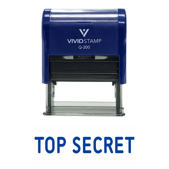 Vivid Stamp TOP SECRET Self Inking Rubber Stamp (Blue Ink) - Medium