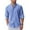 Blue, variant on COOFANDY Mens Band Collar Dress Shirt Oxford Casual Shirt Untucked Button Down Shirt