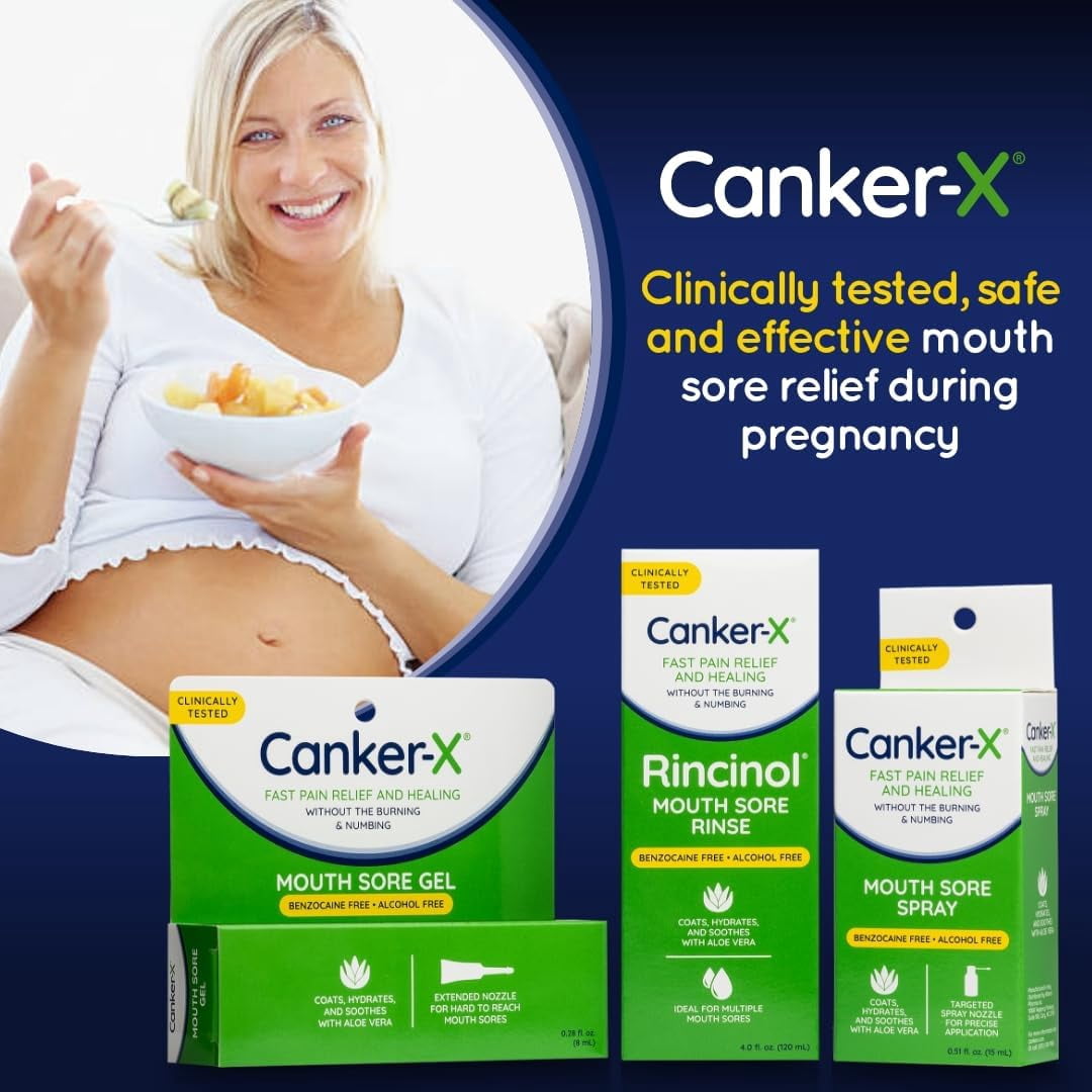 Canker-X Rincinol Oral Rinse Mouthwash, Quick Pain Relief from Canker Sores, Mouth Sores,  , 4.0 Fl. Oz. (120 mL)