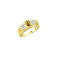 thumbnail image 3 of RYLOS Men's Rings 14K Yellow Gold Classic 6X4MM Oval Gemstone & Diamond Ring Tiger Eye November Birthstone Rings For Men, Gold Rings Size 11, 3 of 7