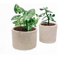thumbnail image 1 of Set de 2 maceteros de cerámica 10 y 12 cm con Drenaje blanco Elly Decor ED-MCDSET02, 1 of 5