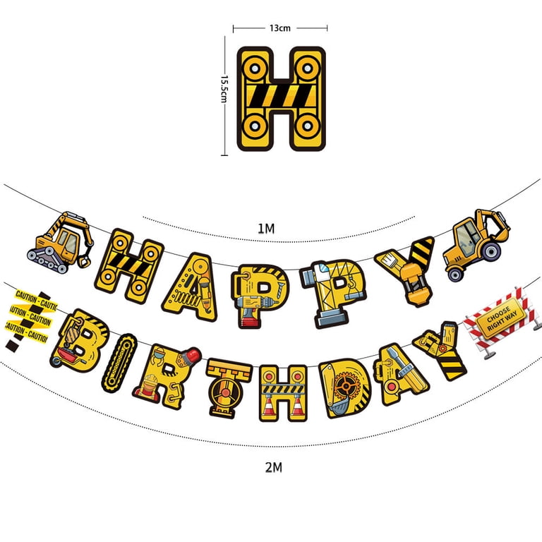 Construction Vehicle Photo Backdrop - 5x3ft Excavator Theme Banner For Boys Birthday Party Photography