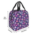 thumbnail image 2 of Yiaed Skull Blue Flower Print Insulated Lunch Bag Reusable Cute Tote Lunch Box, Leakproof Cooler Lunch Bags for Work Office Travel School Picnic, 2 of 5