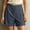 Navy women's high waisted shorts with pockets a1, variant on Cagogo Women's High Waisted Shorts with Pockets Solid Casual Everyday Regular Fit Stretchy Summer Beach Denim Shorts, White S
