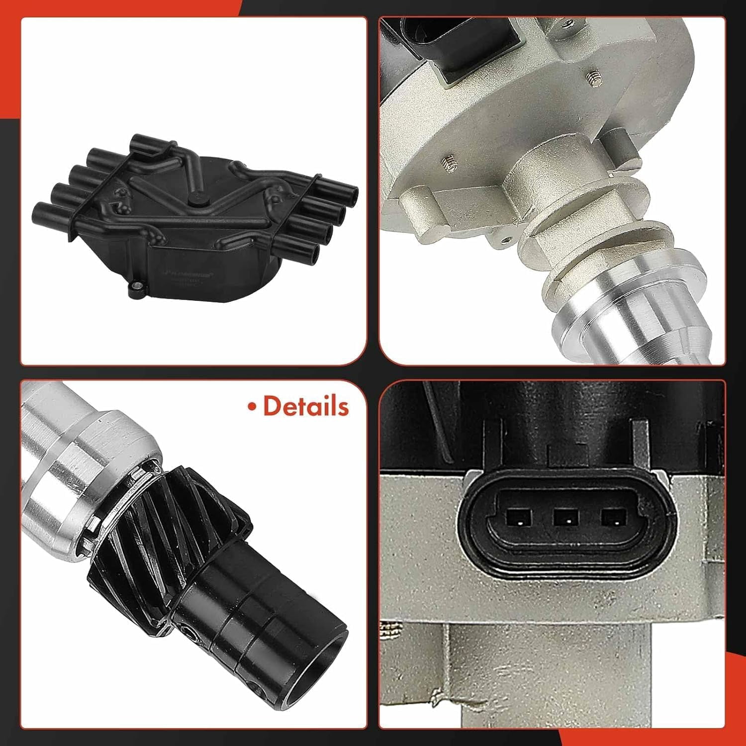 A-Premium Ignition Distributor with Cap and Rotor Compatible with GMC Savana 3500, C2500, C3500HD, K2500, K2500 Suburban, P3500 & Chevrolet C2500, C3500, C3500HD, Express 3500, K2500 Suburban, P30