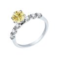 thumbnail image 2 of Sterling Silver with Yellow Moissanite and White Topaz Engagement Ring, 2 of 3
