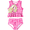 Dark Pink, variant on Girls Swimsuit Set Holographic Barbie Letter Print Graphic Ruffle Peplum Tankini Top Swim Bottoms 2 Piece Tankini Swimwear Sizes 4-5Y