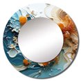 thumbnail image 2 of Designart "Liquid Ink: Blue and White Geyser I" Abstract Shapes Rund Mirror For Wall Decor - Large Blue Round Print Mirror - Round Modern Mirror - Wall Mounted Round Large Mirror - 23" x 23", 2 of 6