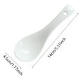 thumbnail image 3 of Dinnerware Sets Clearance! Pure White Ceramic Short Handle Soup Spoon, 3 of 7