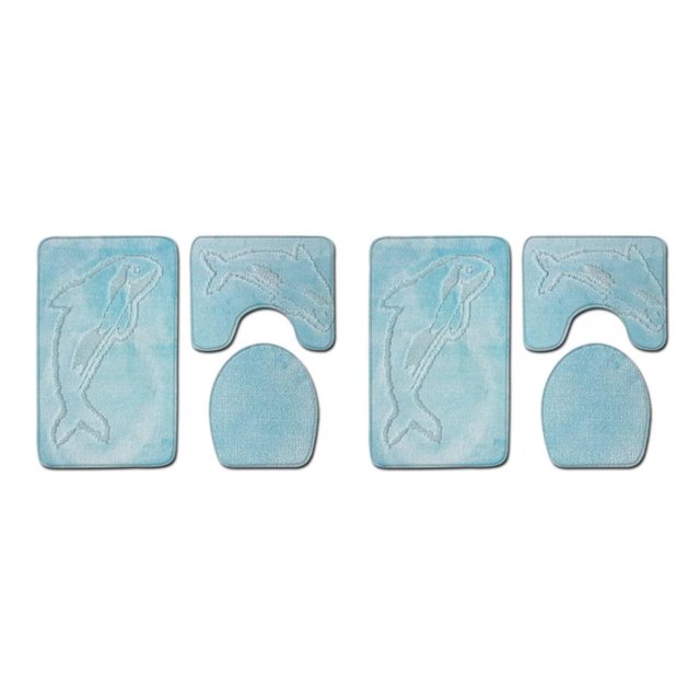 relayinert 3pack/lot Non-Slip And Absorbent Bathroom Mat Set Feet Dry And Fresh Anti-slip Polyester Non-Slip Chenille Bath Rug PJ210908-A010 2Set