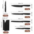 thumbnail image 2 of Kitchen Knife Set with Block, 6 Pcs Stainless Steel Chef Knife Set, Knife Block Set, Black, 2 of 6