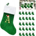thumbnail image 4 of Kabnic Christmas Stockings with Initials, Monogrammed Christmas Stockings with Letters Soft Plush Velvet Large Green Stockings New Year Family Decor L, 4 of 9