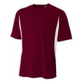 thumbnail image 2 of A4 Cooling Performance Color Block Tee Stain Release and Odor Resistant for Easy Care For Mens Color Maroon White Size M, 2 of 2