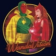 thumbnail image 2 of Junior's Marvel WandaVision Halloween Wanda and Vision  Graphic Tee Navy Blue Large, 2 of 3