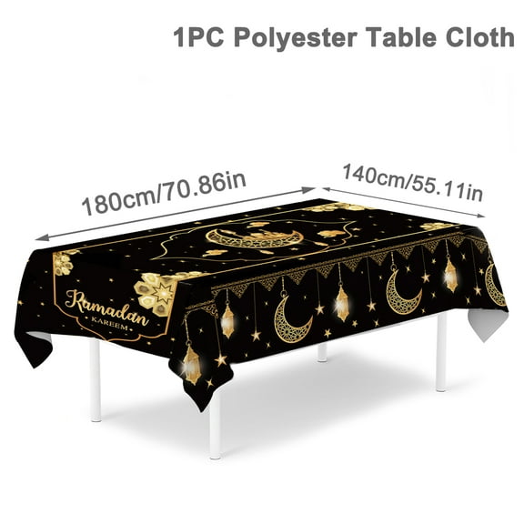 Eid Mubarak Tablecloth Ramadan Decoration For Home 2024 Islamic Muslim Party Decor Ramadan Party Supplies Eid Al Adha Gift Islam