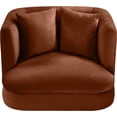 thumbnail image 4 of Meridian Furniture Alder Cognac Velvet Accent Chair, 4 of 17