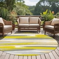 thumbnail image 4 of Large Round Rug 8Ft Washable Non-Slip, Yellow Gray Stripes Circle Area Rugs for Living Room Bedroom, Watercolor Modern Abstract Minimalist Indoor Floor Mats Carpet Runner for Home Decor, 4 of 8