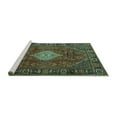 thumbnail image 2 of Ahgly Company Machine Washable Indoor Square Persian Turquoise Blue Traditional Area Rugs, 3' Square, 2 of 4