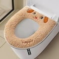 thumbnail image 5 of SHENGXINY Toilet Seat Cover Pads Stretchable Washable, Lovely Foam Warm Washable Non-Slip Universal Toilet Pad Beige 16.5x16.5in, 5 of 6
