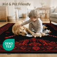 thumbnail image 4 of ODIKA 9'x12' Washable Area Rug Ghost Gothic Horror Skull Spooky Vintage Motif Border Halloween for Master Suite, California King, Under Bed, Non-Shedding, Easy Care, 4 of 7