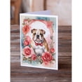 thumbnail image 2 of English Bulldog Valentine Roses Greeting Cards Pack of 8 7 in x 5 in, 2 of 3