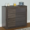 thumbnail image 5 of TMS Maya Boho 4-Drawer Dresser with High Gloss Gray Accents, Dark Sonoma Oak, 5 of 5