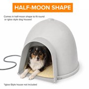 K&H Pet Products Lectro-Kennel Igloo Style Outdoor Heated Pad Black Medium 24 X 15 Inches