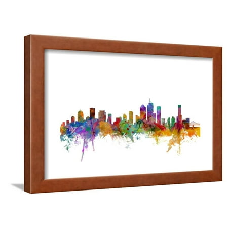  Brisbane  Australia Skyline Framed Print Wall Art  By 