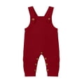 thumbnail image 2 of Baby Boy Girl Ribbed Knit Overalls Suspender Pants Sleeveless Jumpsuit Button Down Romper Casual One Piece Outfit for Infant Toddler Fall Winter Everyday Wear, 2 of 8