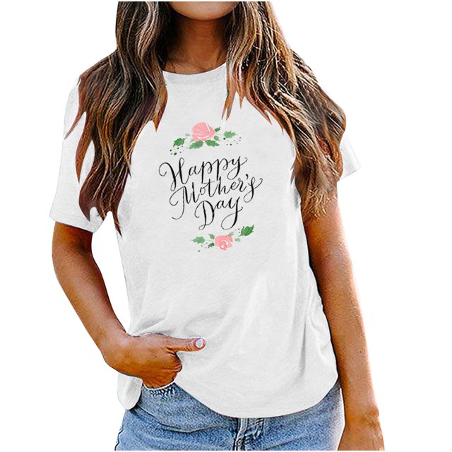 EQWLJWE Hauts pour Femmes T-Shirt Graphique Surdimensionné Manches Courtes Col Rond Épaule Tombante Décontracté Liquidation