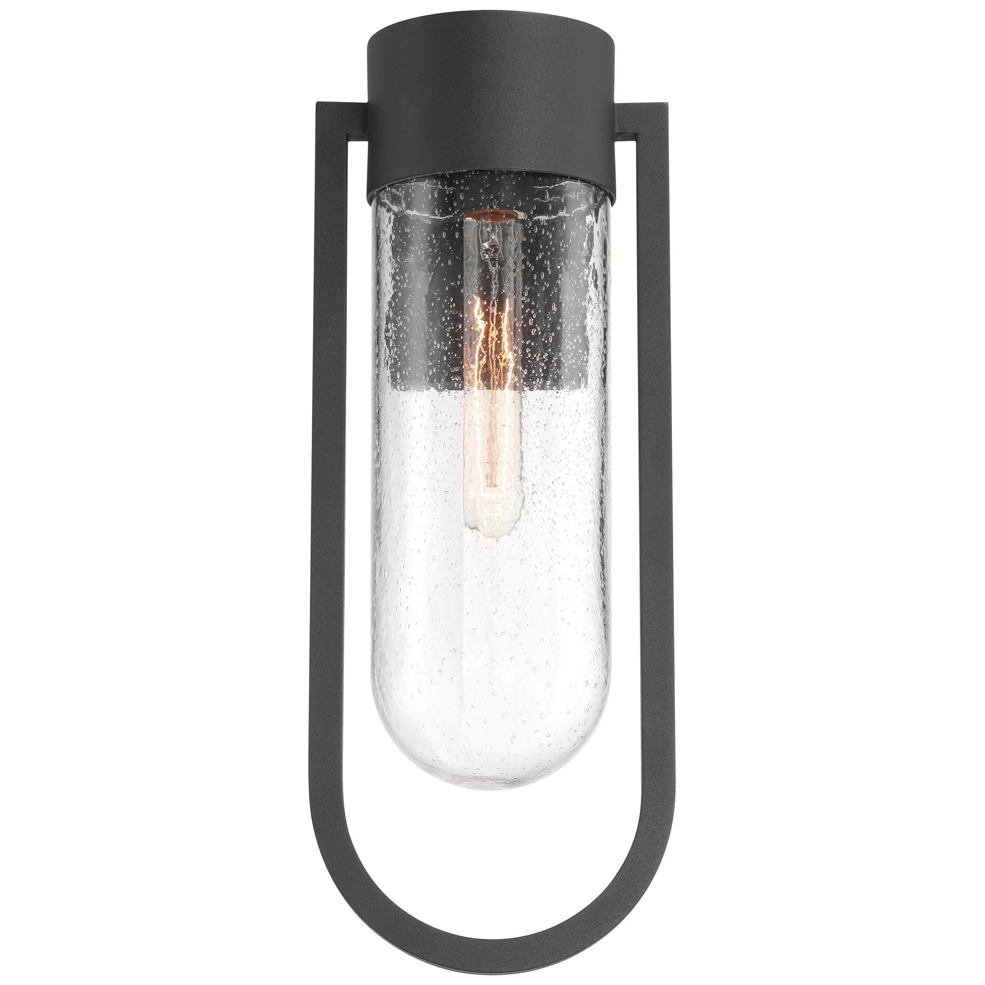 Possini Euro Design Villa Lane 18 1/2" High Modern Outdoor Wall Light Fixture Mount Porch Weatherproof Sand Black Glass Shade