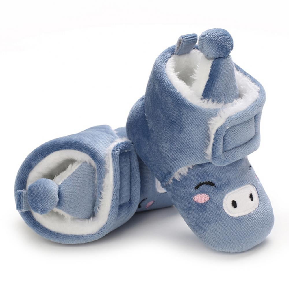 Toddler Infant Cute NewBorn Boy Dark Blue Baby Soft Crib Mickey Shoe 0-18Month 