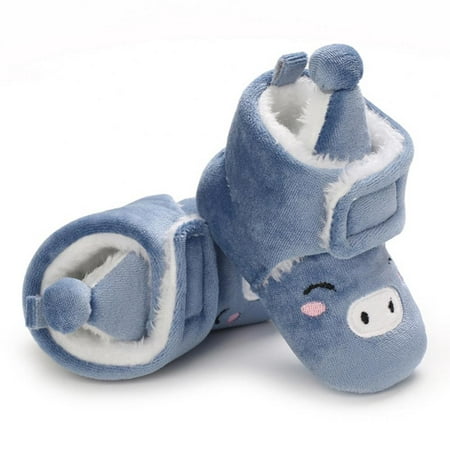 

Newborn Baby Boy Girl Soft Fleece Booties Stay On Infant Slippers Socks Shoe Non Skid Gripper Toddler First Walkers Winter Ankle Crib Shoes 0-18Months