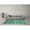 thumbnail image 3 of Ahgly Company Indoor Rectangle Abstract Turquoise Blue Modern Area Rugs, 7' x 9', 3 of 4