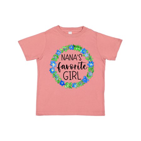 

Inktastic Nana s Favorite Girl Blue Flower Wreath Gift Toddler Toddler Girl T-Shirt