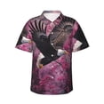 thumbnail image 1 of Balery Flower Bald Eagle Camisas hawaianas de manga corta para hombre, camisas playeras de corte holgado, camisas de vacaciones con botones,3X-Large, 1 of 7