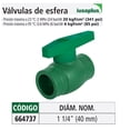 thumbnail image 2 of Válvula de Esfera Iusa PPR 40 mm verde, 2 of 3