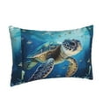 thumbnail image 2 of Naloa Watercolor Turtle Pillowcase, Throw Pillowcase, Wrinkle-Free, Stain-Resistant with Hidden Zipper for Bedroom Sofa - 20"x30", 2 of 9