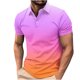 thumbnail image 1 of Camisetas de Manga Corta de los Hombres Casual Gradiente Solapa Botón Arriba Camiseta, Top Ligero para el Hogar, Uso Diario Y Cómodo, 1 of 5