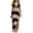 Black, variant on Noric Women's Striped Maxi Dresses V-Neck Short Sleeve Knit Cover Up Loose Fit Summer Beach Dresses with Side Slit