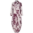 thumbnail image 4 of CEHVOM Robe Longue Décontractée pour Femme à Col en V, à Agencement de Couleurs, avec Boutons et Poches, à Manches Longues, 4 of 5