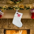 thumbnail image 2 of Beautynvta 26 Initial Letters Christmas Stockings, 7.8'' Embroidered Letter Knit White Christmas Stocking, Personalized Letter Stocking for Holiday Decoration and Xmas Tree Fireplace, W, 2 of 5