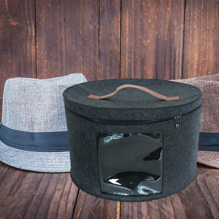 Hat Box Hat Storage Box, Foldable Hat Boxes with Lids,Travel Hat