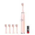 thumbnail image 3 of Cepillo de dientes 28000-37000 Cepillo de dientes eléctrico IPX7 Cepillo de dientes de viaje impermeable, rosa, batería, 5 cabezales, 1 batería Jumpingount HA005425-04B, 3 of 6