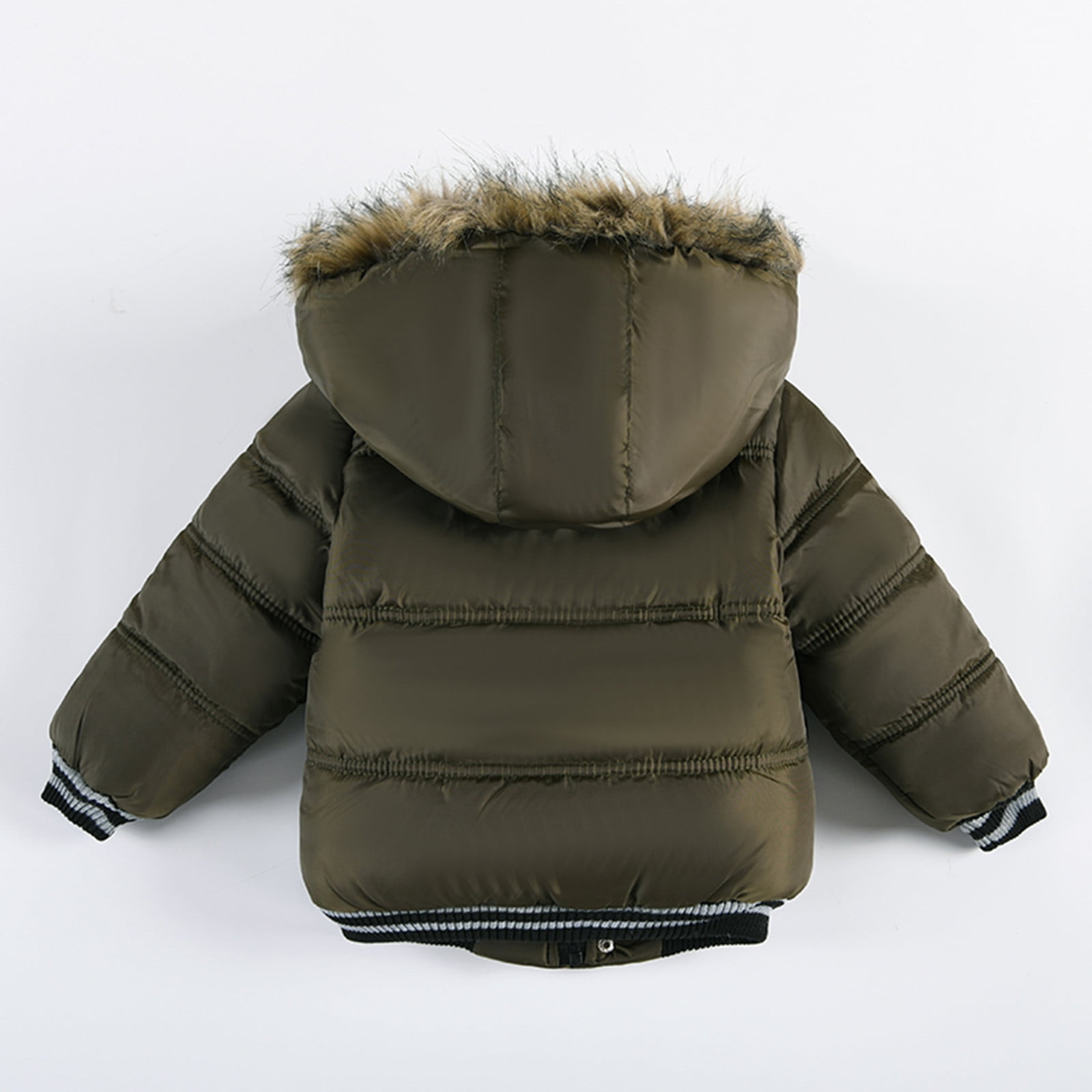 nsendm Big Kid outerwear Winter Jackets for Little Boys Children Winter Boy Jacket Coat Hooded Coat Fashion Kids Warm Padded Jacket with Boys Clothes Green 3 Years Walmart