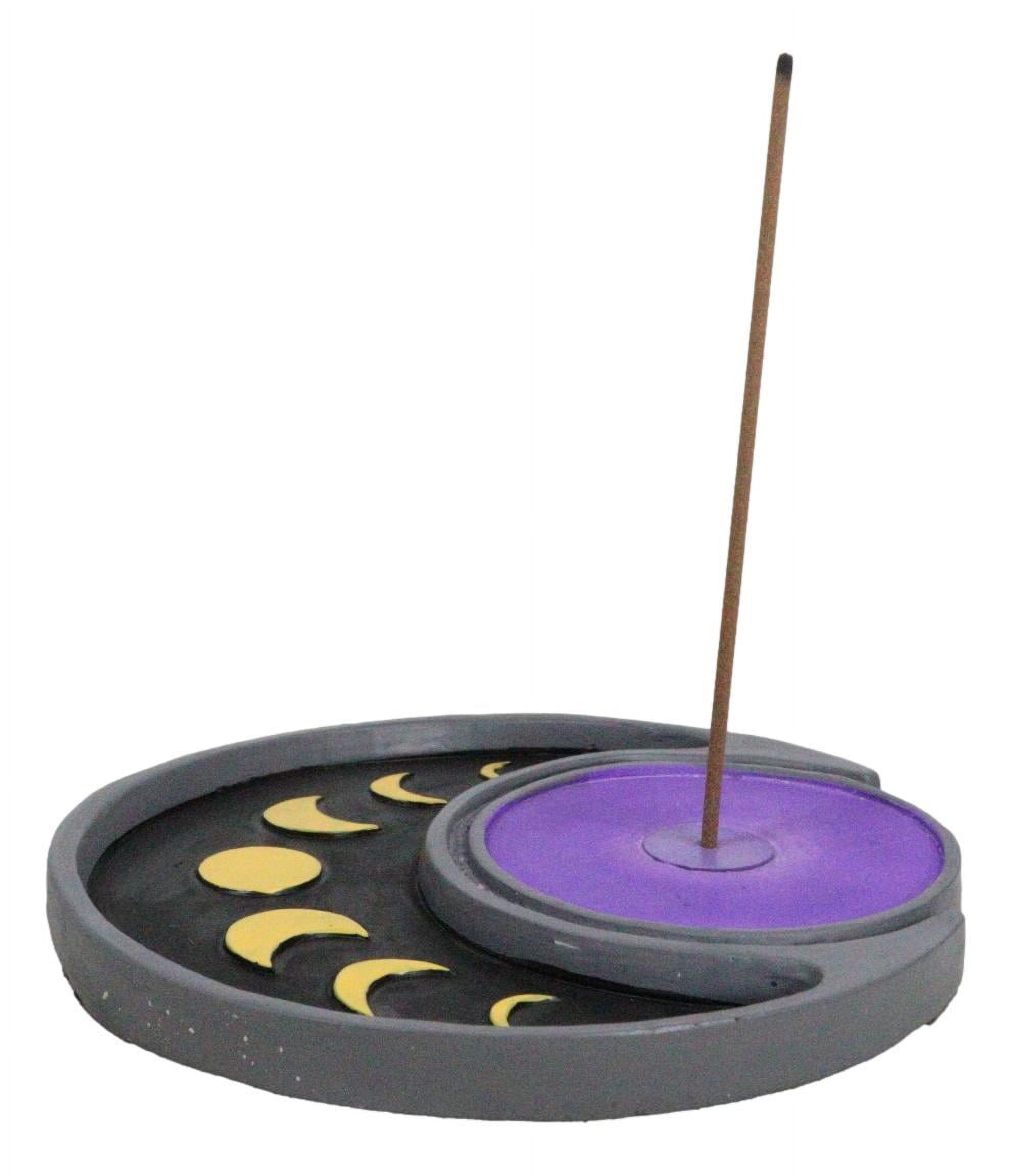 Wicca Mystical Phases Of The Moon Symbols Crescent Round Incense Stick Holder
