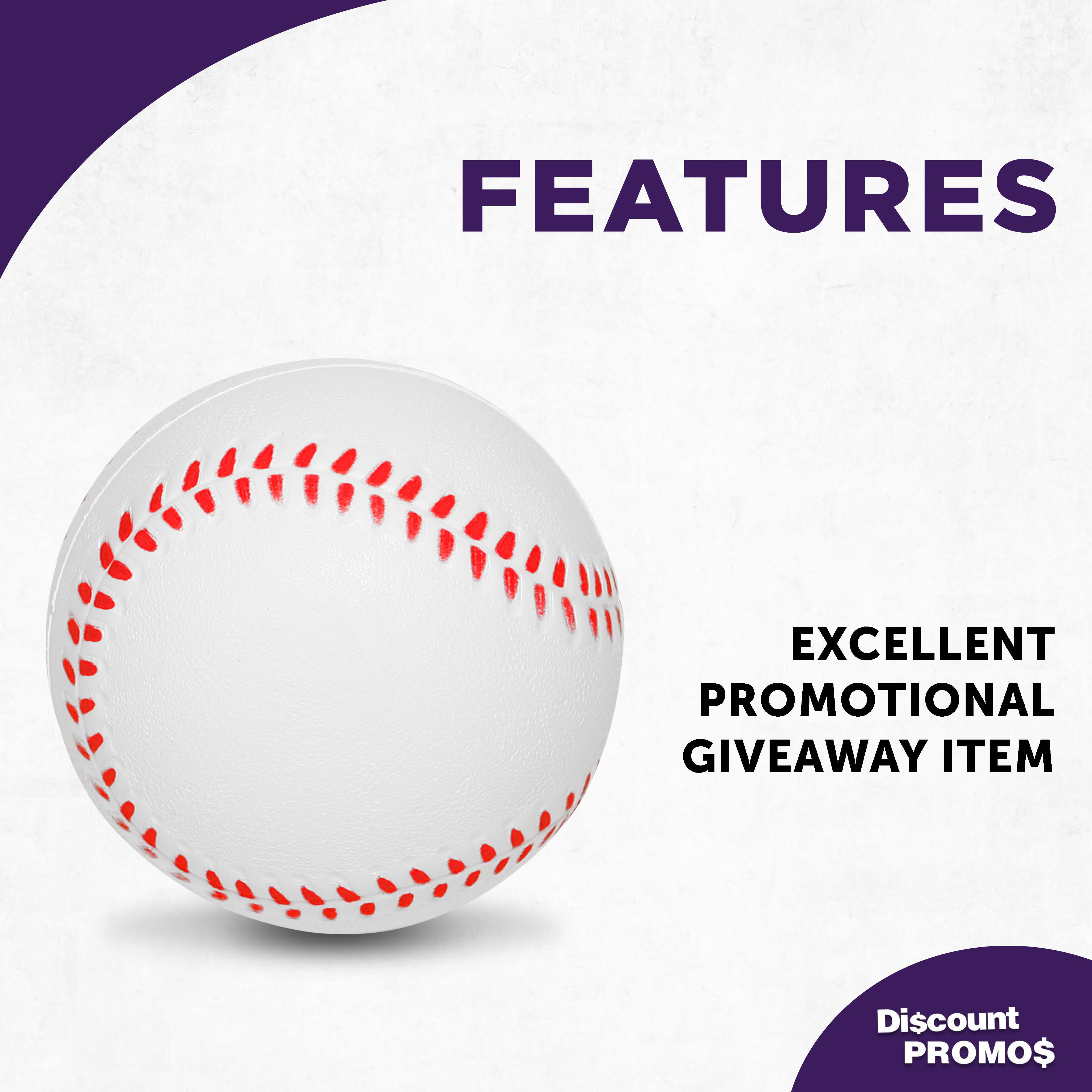 Baseball Stress Balls Set of 10, Bulk Pack - Anxiety Stress Relief, Perfect for Your Desk, Office or Home - White